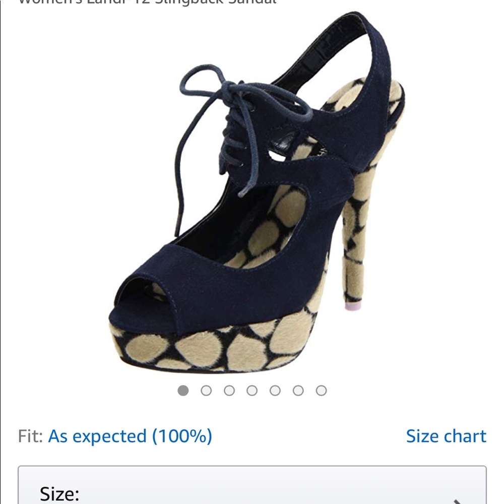 Fahrenheit Landi-12 Slingback Heel Blue Giraffe